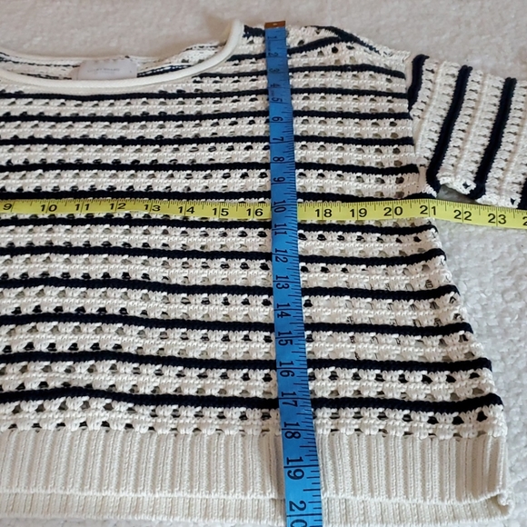 Lucky Brand Pointelle Knit Stripe Sweater - Picture 7 of 9